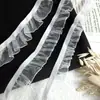 Renda plissada de um lado, fita elástica plissada de dois lados, fita de tule elástica com renda, acessórios para roupas de boneca em estoque