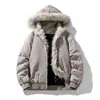 2026 Inverno Novo Jaqueta de Algodão com Capuz Águia Dourada Masculina Moda Tendência Acolchoada Espessada Quente Moda Roupas de Algodão Masculino