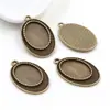 Gema del Tiempo 13x 18mm Diámetro Interior Oval Aleación Base de Colgante Accesorios de Joyería DIY