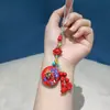 Llavero de Chile Rojo Cinabrio Colgante de Joyería de Arena Dorada Púrpura Llavero de Chile Rojo Festivo Colgante Regalo Creativo