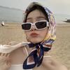 Bufanda de seda estilo coreano, pequeña bufanda cuadrada para mujer, primavera, verano y otoño, fina, a la moda, combina con todo, elegante, estilo occidental, profesional, para azafata, pañuelo pequeño para la cabeza.