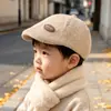 Boina de Bebé Otoño e Invierno Estilo Coreano Pana Unisex Gorra de Periódico para Bebé Elegante Retro Gorro de Pintor En Stock
