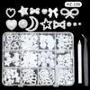 Adornos para Uñas de Lazo Caliente Transfronterizos Perla de Resina Flor de Cinco Pétalos Amor Set de 12 Cajas para Uñas DIY