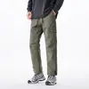 Calça de trabalho G-stone estilo americano patchwork com forro de fleece, cintura elástica, para jovens, à prova de frio para atividades ao ar livre, perna reta solta