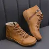 2026 Otoño/Invierno Nuevo Estilo Temperamento Versátil Cómodos Botas tipo Martin para Mujer Ropa de Trabajo Casual Cremallera Lateral Ligero Tacón de Cuña Botas Retro