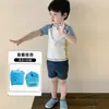 Maiô masculino de secagem rápida, modelo novo, roupa de banho infantil de duas peças, manga curta, com blocos de cor, para meninos pequenos, moda praia para bebês