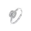 Anillo Cuadrado Pequeño de Azúcar para Mujer, Anillo de Moissanita de Lujo Ligero de Gama Alta, Anillo de Diamante de Moissanita de 1 Quilate, Ajustable, Artículo Popular de TikTok