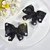 Cinta de satén perlado de estilo suave con lazo tachonado de diamantes, elegante vestido Lolita para niñas, con flores decoradas a mano en el escote