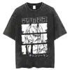 Camiseta Casual para Hombre Camiseta Lavada Vintage Estampa de Dibujos Animados St