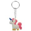 Colgante de Unicornio Lindo Dibujo Animado Caballo Pequeño Llavero de Bolsa Adorno Colgante PVC Goma Blanda Decoración de Llavero Colgante Pequeño