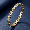 Nuevo Elegante Pulsera Cuadrada de Acero de Titanio para Mujer con Pedrería, Pulsera con Cierre de Moda, Joyería Transfronteriza, Lujo Ligero, Estilo Trendy Ins