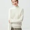 Suéter de cachemira de cuello medio para mujer, engrosado para otoño e invierno, top de punto holgado, estilo casual, con una capa base de cachemira de punto de ochos