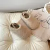 Zapatos Peludos para Niños Nuevo Estilo Otoño/Invierno Felpa Adicional Zapatos de Algodón para Niños Ropa para el Hogar Zapatillas Medias Calientes para Niñas Zapatillas de Suela Suave con Punta Cerrada