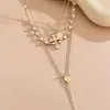Collar de Perlas Ovaladas con Cuentas Estilo Dulce Fresco Europeo Americano Cadena para Clavícula Diseño de Nicho Joyería al por Mayor