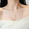 Colar buquê de prata de lei s925 para mulheres, corrente clavicular de zircônia rosa, requintado e brilhante, joia de prata moderna e da moda
