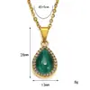 Colar Cruzado Explosivo Luxo Leve Sentido de Alto Padrão Forma de Gota Sem Cor Aço Titânio Feminino Moda Elegante Banhado a Ouro 18K Pingente