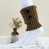 Calcetines de lana de punto nuevos, estilo europeo y americano, con botones cortos y torcidos, cálidos y con rodilleras para mujer.
