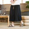 Pantalones Capri de Verano para Hombre Pantalones Casuales de Lino Fino Estilo Chino Sueltos Talla Grande Pantalones Rectos Algodón y Lino Shorts de Playa a la Moda