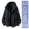 Jaqueta esportiva outdoor três em um Tecyun masculina para outono/primavera, à prova de vento e resistente à água, adequada para caminhadas e viagens