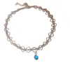 Collar con colgante redondo de circón con incrustaciones de diamantes y encaje, cadena para la clavícula minimalista, joyería de nicho de alta gama para mujer, los más vendidos en Corea y Japón