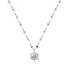 Collar S925 Plata de Ley Simple Seis Garras Diamante Único para Mujer Lujo Ligero Colgante de Gama Alta Diseño de Nicho Cadena para Clavícula Estilo Frío