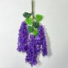Imitación de flor de glicina, flor de frijol, cadena de flores violetas de seda de plástico, planta de enredadera decorativa, flor de techo, flor de enredadera falsa para boda