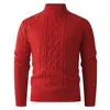 Suéter de cuello alto grueso para otoño e invierno, top de punto de moda con patrón de trenzas, jersey cálido y transpirable, camiseta básica cómoda