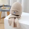 Chapéu de Lã para Filhote Outono e Inverno Chapéu de Natal para Crianças Cachecol Cobertura Quente à Prova de Vento Proteção para Orelhas Neve Chapéu de Tricô Chapéu Pulôver