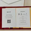 Invitación de boda de doble puerta de terciopelo burdeos con estampado dorado, invitación de boda con insignia de corona estilo europeo de acrílico dorado espejo