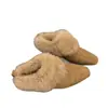Pantuflas Peludas Cuadradas Estilo Perezoso para Mujer, Otoño/Invierno, Suela Suave, Forro de Felpa, Cálidas, Para Usar Afuera, Sin Cordones, Mocasines para Personas Perezosas, Pantuflas de Algodón