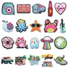Charms de zuecos inspirados en la dopamina de verano, accesorios de zapato DIY de playa de moda, hebillas decorativas de caucho suave de PVC, para ventas transfronterizas