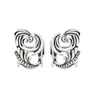 Patrón de Hierba Tang Retro Clip para Oreja Hebilla de Oreja de Hojas Viento Frío para Mujer Moda Versátil Accesorios para Orejas de Gama Alta
