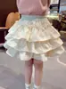 Saia Plissada em Camadas de Bolo Infantil 2026 Outono Nova Estilosa Saia Curta para Meninas Saia Bufante de Bebê Vestido de Princesa