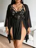 Comércio Exterior Transfronteiriço Verão Popular Feminino Renda Sexy Pijama Tamanho Grande Costas Nuas Sem Tirar Entrepernas Quente Peça Única Íntimos