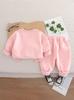 Conjunto para Bebê Menina Recém-Nascido e Criança Pequena Roupas Primavera & Outono 2025 0-6 Anos Conjunto Casual de Moletom Infantil Conjunto de Duas Peças Estilo Ocidental 3