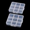 Caja de plástico transparente con ranura para tarjeta, fija, con 9 compartimentos separados, para accesorios de pesca, acabado de joyas, con cuentas, resistente al polvo.