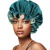 Gorro de dormir elástico de satén de doble capa, de ala ancha, de color liso, para la ducha, de belleza, venta al por mayor, gran oferta transfronteriza