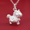 Plata de Ley 999 Colgante de Riqueza Inmediata Caballo de Madera Pequeño Colgante de Caballo Volador Pulsera de Caballo del Zodiaco Accesorios de Cuerda Roja Dropshipping