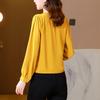 Camisa francesa de alta qualidade com decote em V feminina, nova moda primavera 2024, elegante, para deslocamento diário, blusa curta elegante