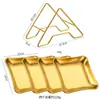 Plato Cuadrado de Acero Inoxidable Coreano Placa Dorada Hueso Espeso Molde para Hornear Set Doméstico Comercial Estante de Almacenamiento Plato para Snacks Plato para Snacks