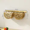 Cesta de Almacenamiento para Cebolleta, Jengibre y Ajo Montada en la Pared Sin Taladrar Estante de Cocina para Pared Cesta Pequeña Colgante para Jengibre y Ajo Artefacto