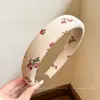 Diadema para lavar la cara de alto valor estilo ancho simple efecto dopamina hace que la cara se vea más pequeña organizador de cabello suelto scrunchie de malla