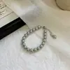 Luxo Leve e Sensação de Alta Qualidade, Pulseira de Pérolas de Vidro Perfeitamente Redondas para Mulheres, Miçangas de Arroz Pequenas Empilháveis, Joia Simples e Versátil da Moda