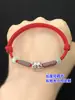 Plata Pura s999 Retro Paz y Alegría Cuentas Separadas Cuentas Planas Cuerda de Mano Trenzada Pulsera Collar Accesorios DIY Hechos a Mano