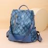 Mochila de mujer de moda simple de gran capacidad rombo mochila escolar femenina 2023 nueva mochila de nailon transfronteriza bolso femenino