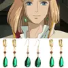 Brincos Clássicos Pingente Gota d'Água Hal Anime Castelo Móvel Hal Brincos de Fantasia Cosplay