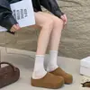 Sandálias Birkenstock Femininas Slip-on com Solado Grosso Retro Aumenta Altura Outono 2026 Novas Versáteis para Exterior Casuais Meias-Sapatilhas Fechadas