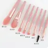 Set de 8 Brochas de Maquillaje Macaron, Set Completo de Brochas para Sombra de Ojos y Rubor, Herramientas de Belleza, Set de Brochas de Maquillaje Transfronterizo