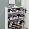 Zapatero Ultra Delgado de 17 cm para Entrada del Hogar, Económico Simple Moderno Gabinete de Almacenamiento, Zapatero Pequeño Multifuncional Estrecho de Cubo Basculante