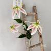 Lirio de impresión 3D artificial flor artificial Lirio de Fuego diseño de arreglo floral para área de bienvenida de boda y decoración de habitación de bodas